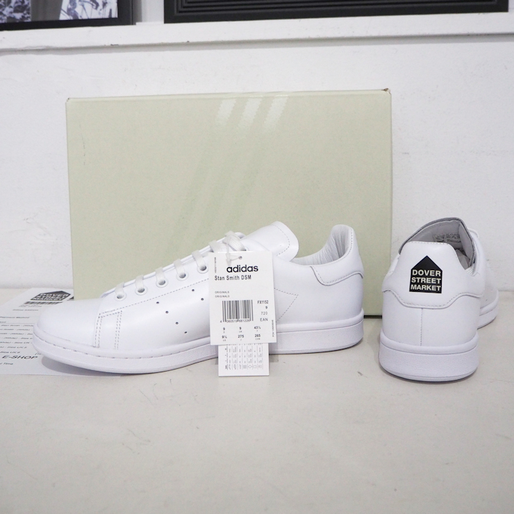 新品 27.5cm 正規品 DSM x adidas 限定 スタンスミス 白 ホワイト 黒 メンズ コラボ DOVER STREET MARKET Stan Smith FX1152 レザー 本革_画像1