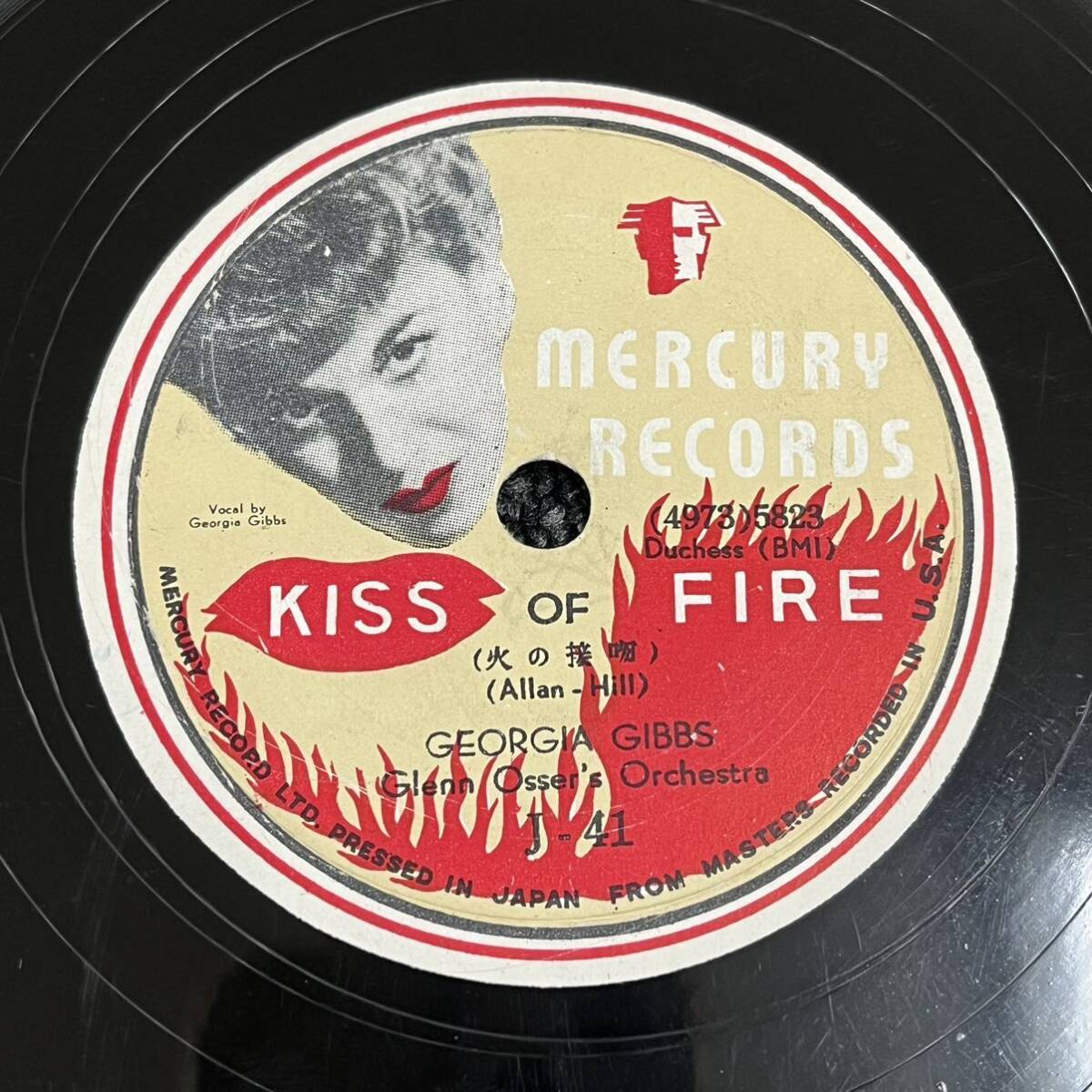 SP盤 レコード / Georgia Gibbs / 火の接吻 - Kiss Of Fire / A Lasting Thing / 外袋付き J-41 KY28の画像1