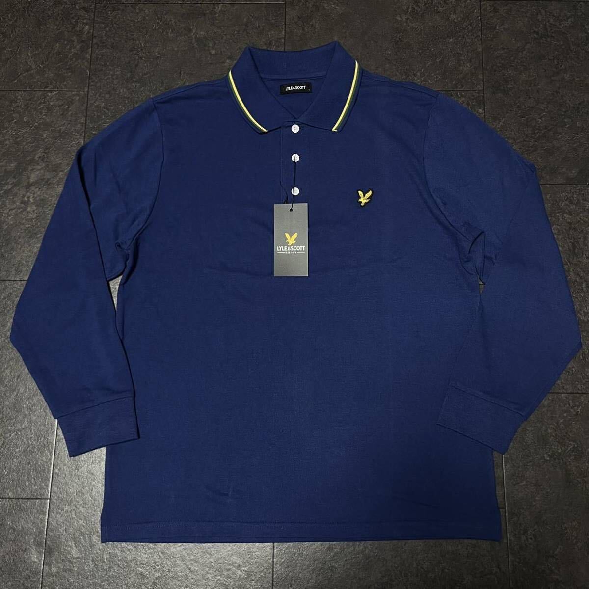 M размер la il and Scott LYLE&SCOTT рубашка-поло с длинным рукавом Golf мужской новый товар one отметка нашивка весна осень бесплатная доставка синий голубой 