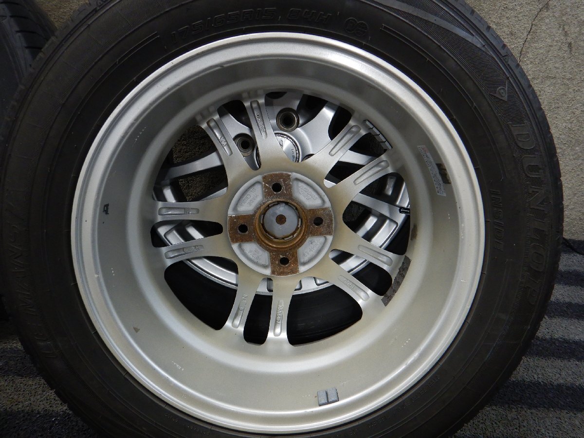 パT8696■175/65R15 DUNLOP LEMANS V 社外 5.5J 4H +48 PCD100 夏タイヤ★条件付送料無料★フィット アクア ヴィッツ カローラ キューブの画像6