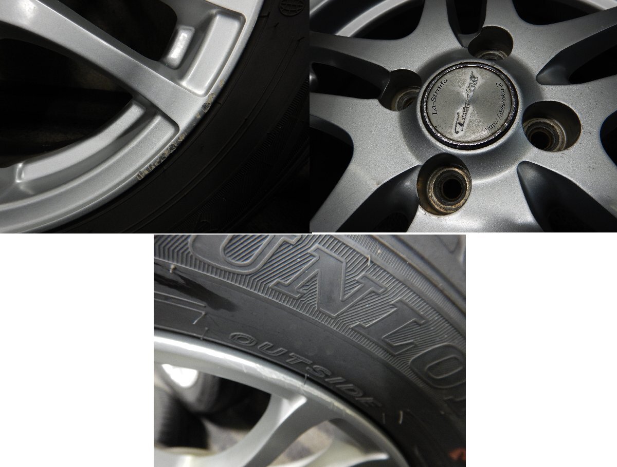 パT8696■175/65R15 DUNLOP LEMANS V 社外 5.5J 4H +48 PCD100 夏タイヤ★条件付送料無料★フィット アクア ヴィッツ カローラ キューブの画像4