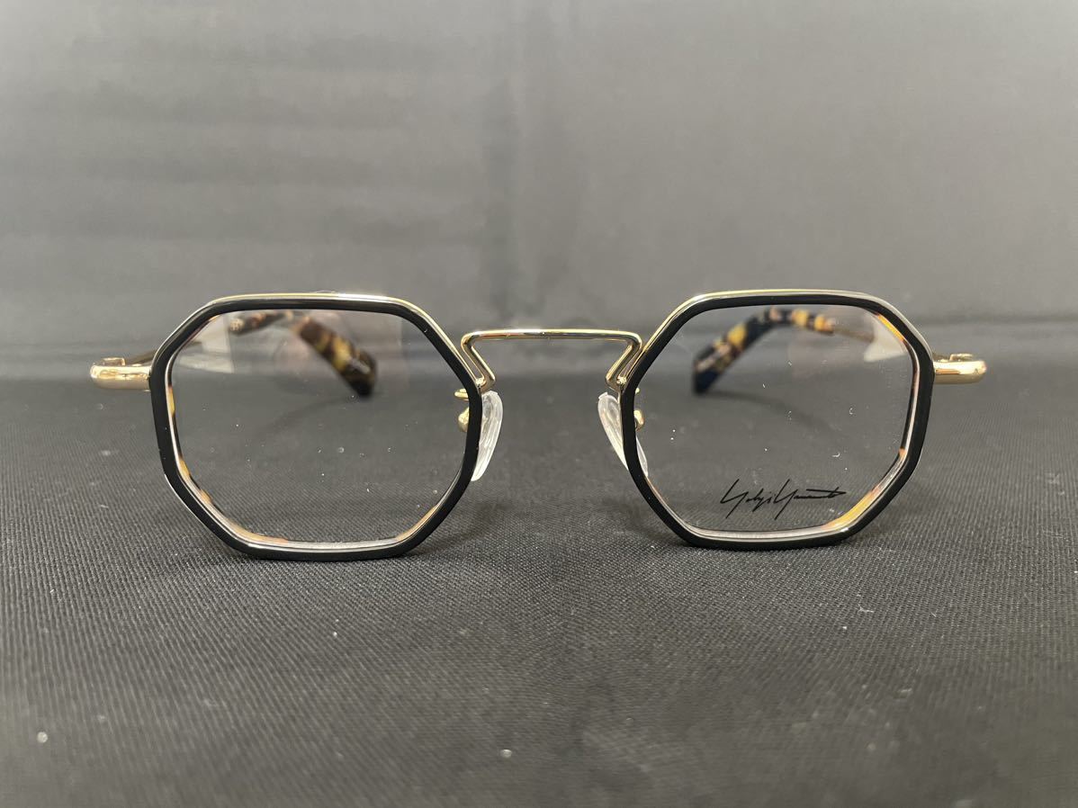 Yohji Yamamoto メガネフレーム YY1066 611 伊達眼鏡 未使用 美品 鼈甲柄 ブラック ゴールド サングラス_画像1