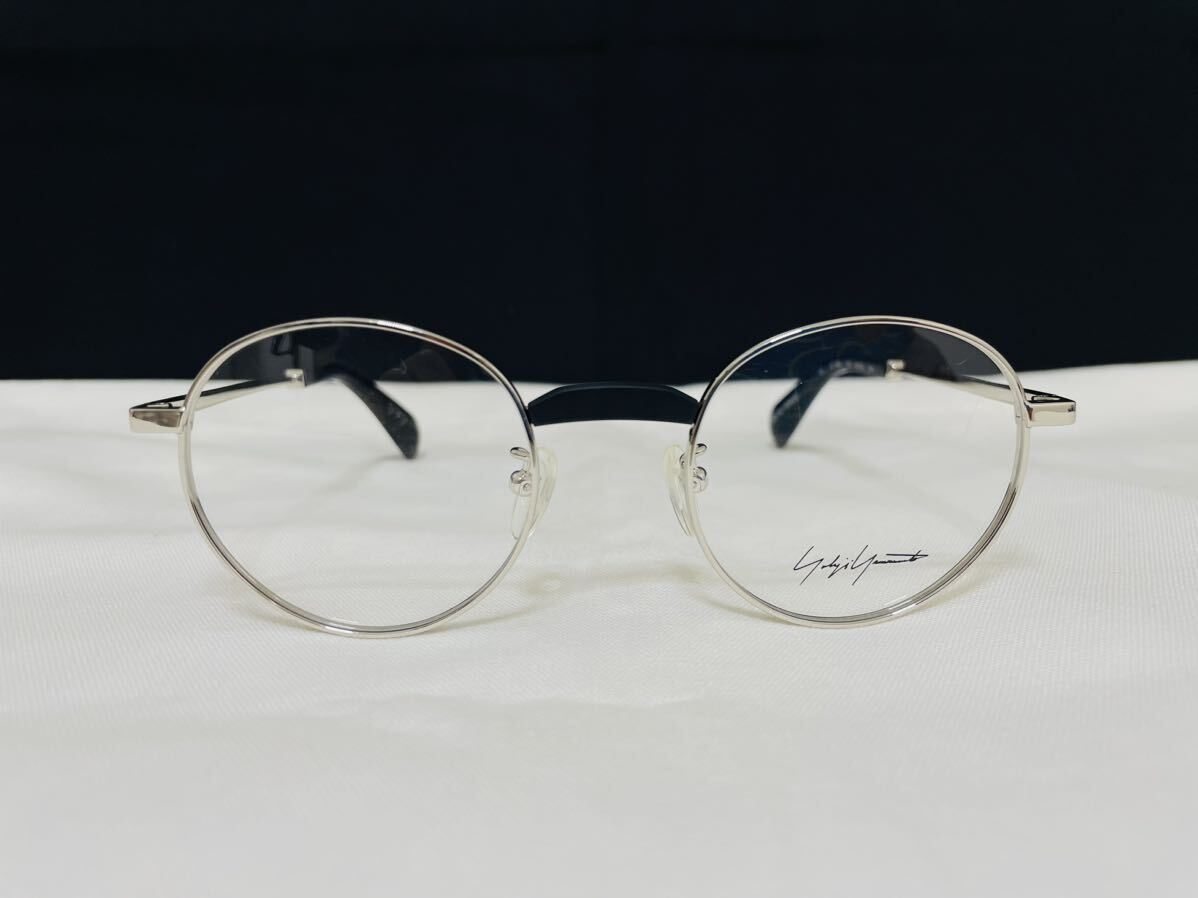 Yohji Yamamoto ヨウジ ヤマモト メガネフレーム YY1302 616 伊達眼鏡 未使用 美品 艶消しブラック シルバー_画像1