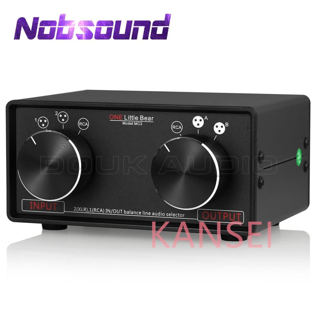 Nobsound 3-IN-3-OUT XLR バランス/RCA ステレオコンバーターオーディオセレクターボックスホームアンプ　パッシブプリアンプ