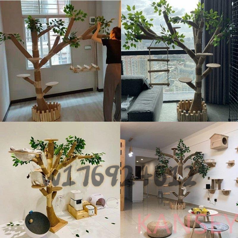  cat. action tree cat tower natural wood cat. Jump cat mountain climbing tower cat. action tree platform wooden cat. playing region height 1.5m