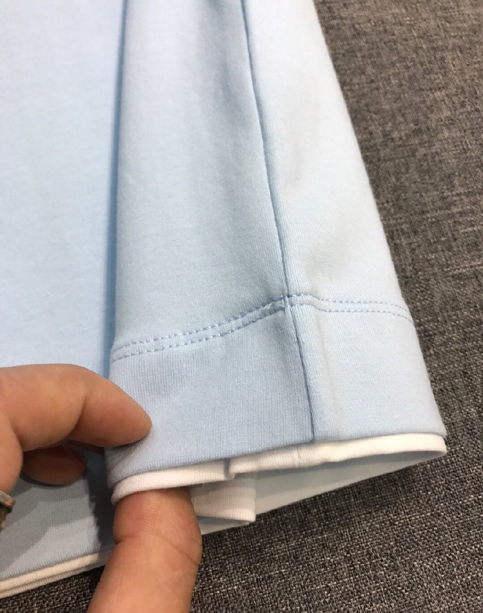 Brunello Cucinelli　ブルネロクチネリ　T-シャツ　半袖　丸首　無地　メンズ　ブルー　S_画像5