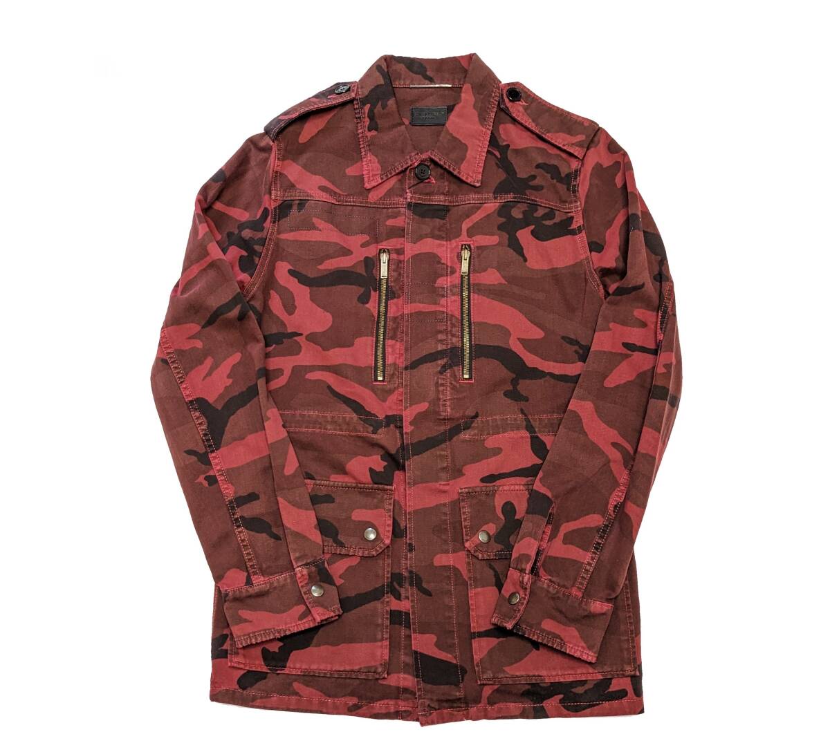 新品未使用 サンローラン SAINT LAURENT ミリタリージャケット フーディー アウター コート モッズ ライダース CAMO カモ ブルゾン_画像2