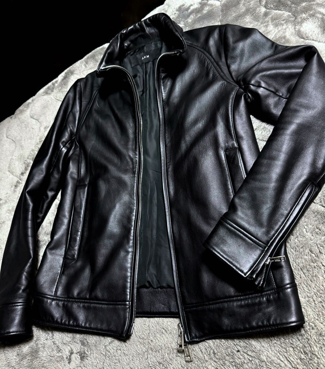  beautiful goods AKM STAND TRACK JACKET stand jersey Single Rider's rider's jacket leather jacket ram leather SENA
