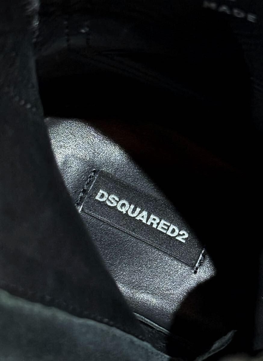 DSQUARED2 ディースクエアード レザー ショートブーツ イタリア製 41 レースアップ サイドジップ ジップ ブーツ ブラック_画像7