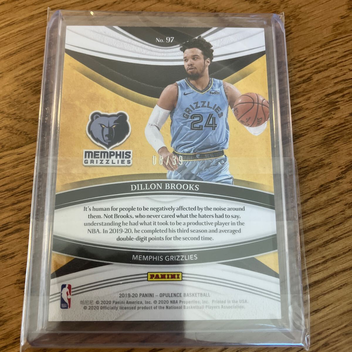 39枚限定Dillon Brooks Panini opulenceの画像2