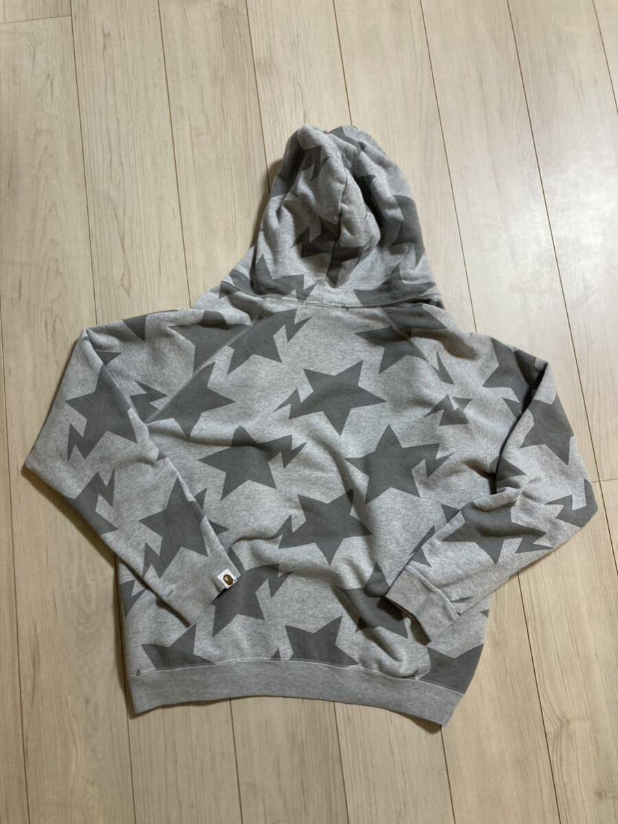 パーカー A BATHING APE グレー ジップアップパーカー ベイプスター_画像3