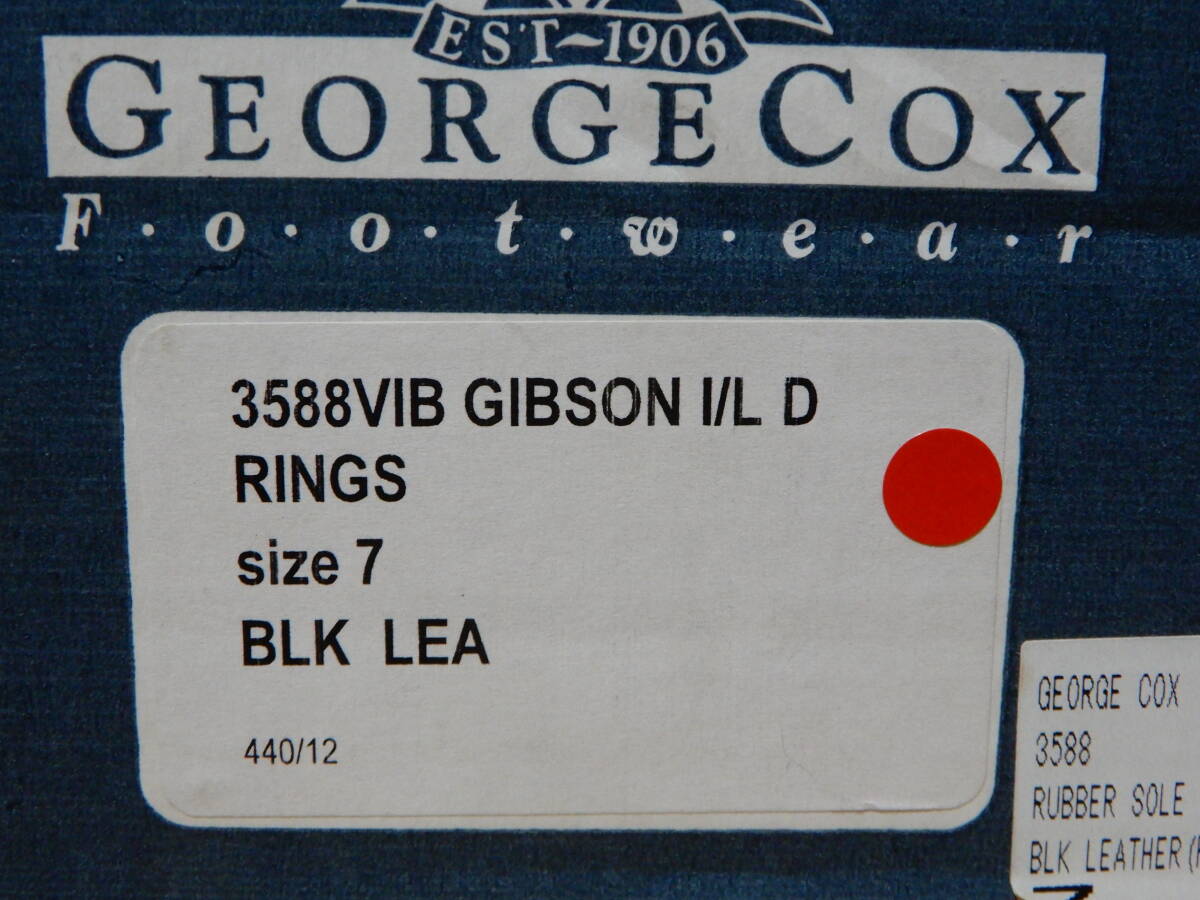 GEORGE COX ジョージコックス 英国製 ギブソン 本革レザー ラバーソール Dリング 3588VIB 赤 レッド UK7_画像1