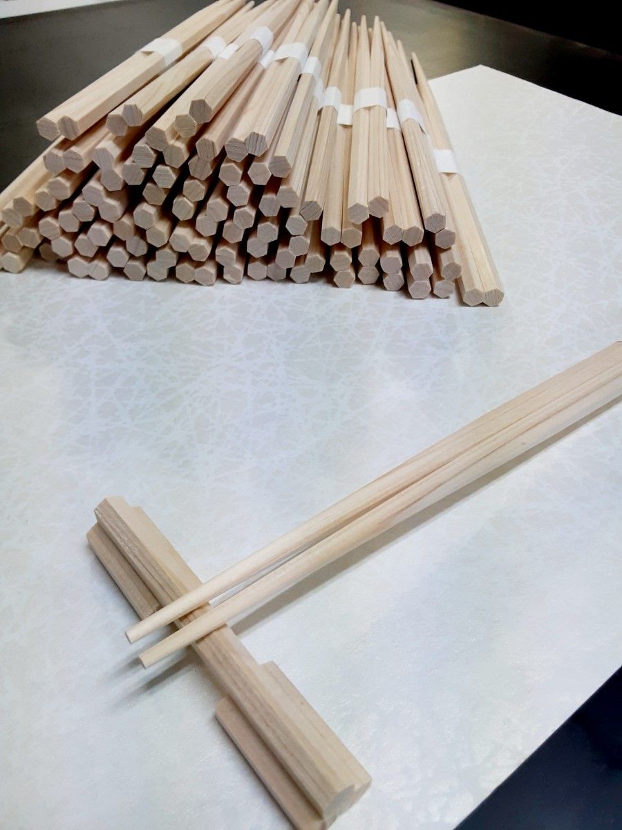 割り箸(吉野ひのき６角箸)24㎝200膳帯巻き 