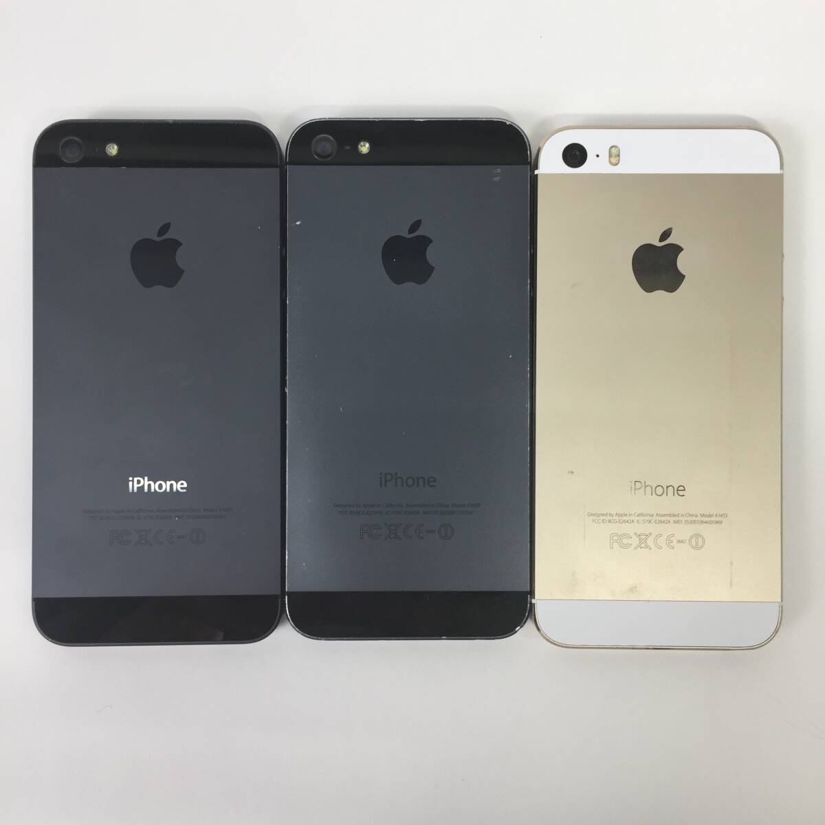 Apple/アップル iPhone5/iPhone5s 3台セット アイフォン スマホ 16GB A1429/A1453 au/docomo 判定〇 動作確認済 24c菊NSの画像2