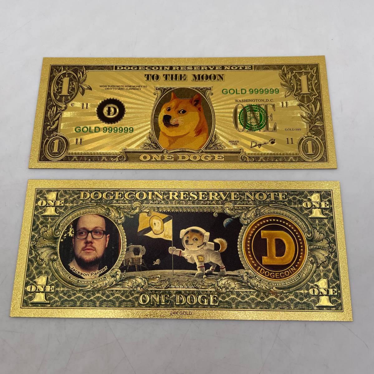 ドージコイン 紙幣 ゴールド 24K 金 金運 1枚 仮想通貨_画像1