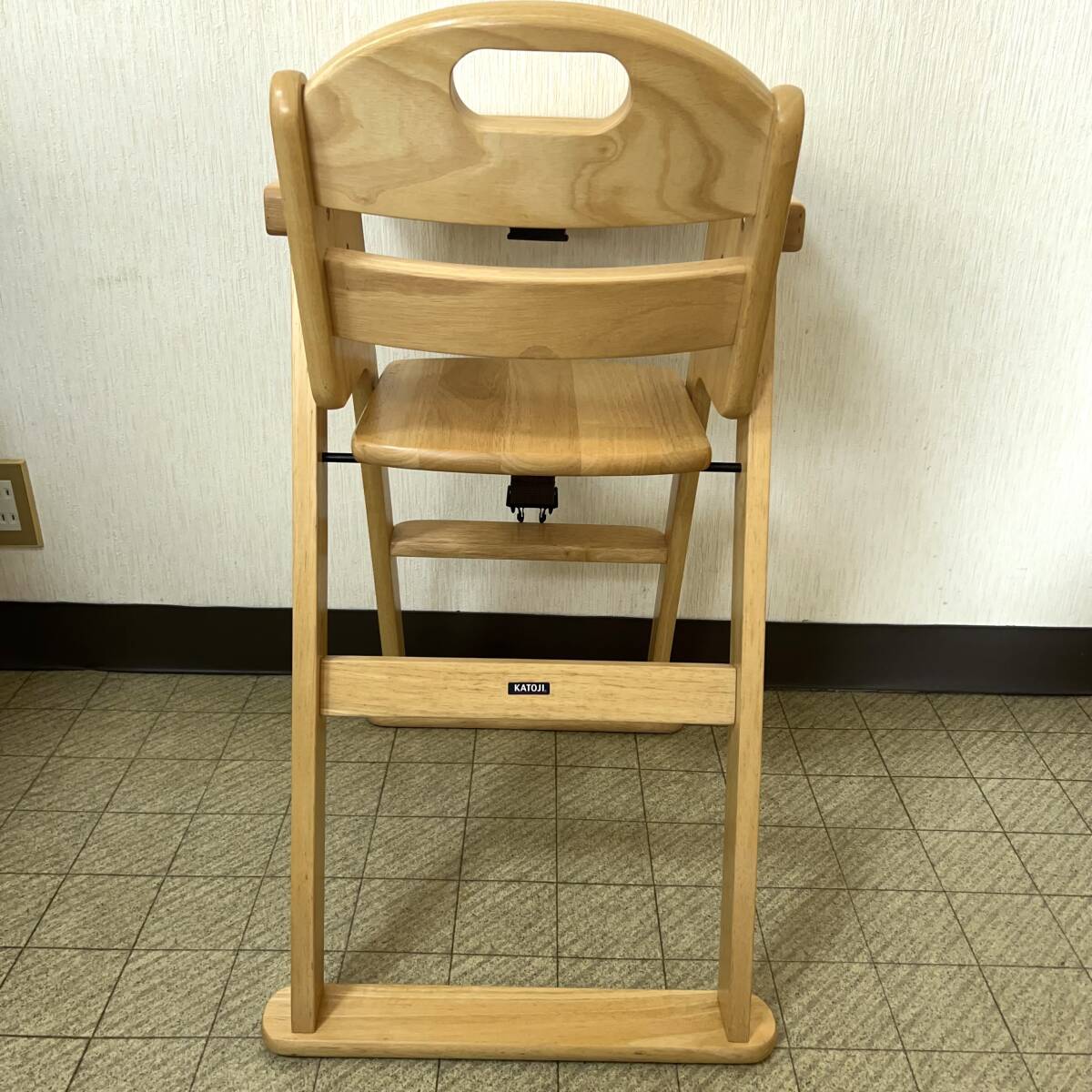 #KATOJI Kato ji wooden high chair folding table natural tree beautiful goods # width 450mm× depth 635mm× height 810mm bearing surface. height 490mm#