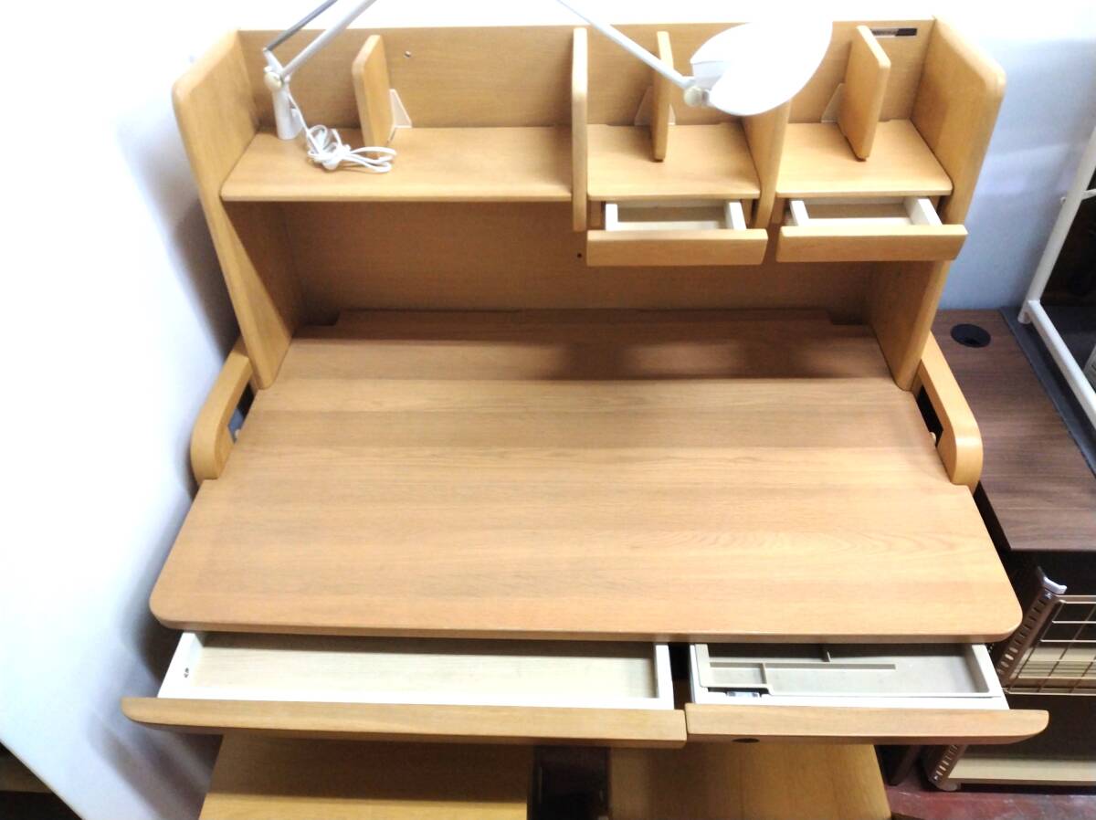 Z.H0840[ receipt limitation (pick up) ( Kawaguchi city )]*OKAMURAoka blur PIERNA pierna writing desk chair * cabinet * light attaching 