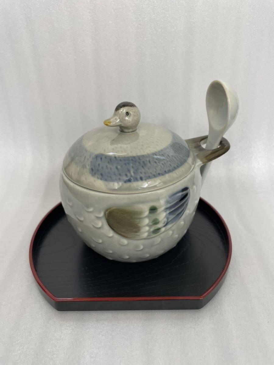 まるほん陶器 カルガモ 陶器 蓋付 茶碗蒸し 10客セットの画像4