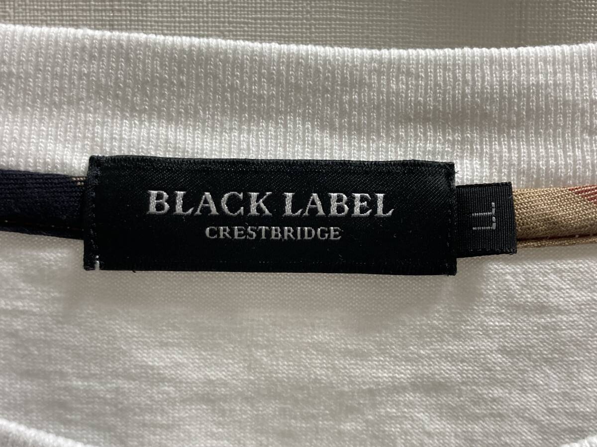 大G「19471」BLACK LABEL ブラックレーベル　CRESTBRIDGE クレストブリッジ　Tシャツ　半袖　LL　ホワイト　_画像4