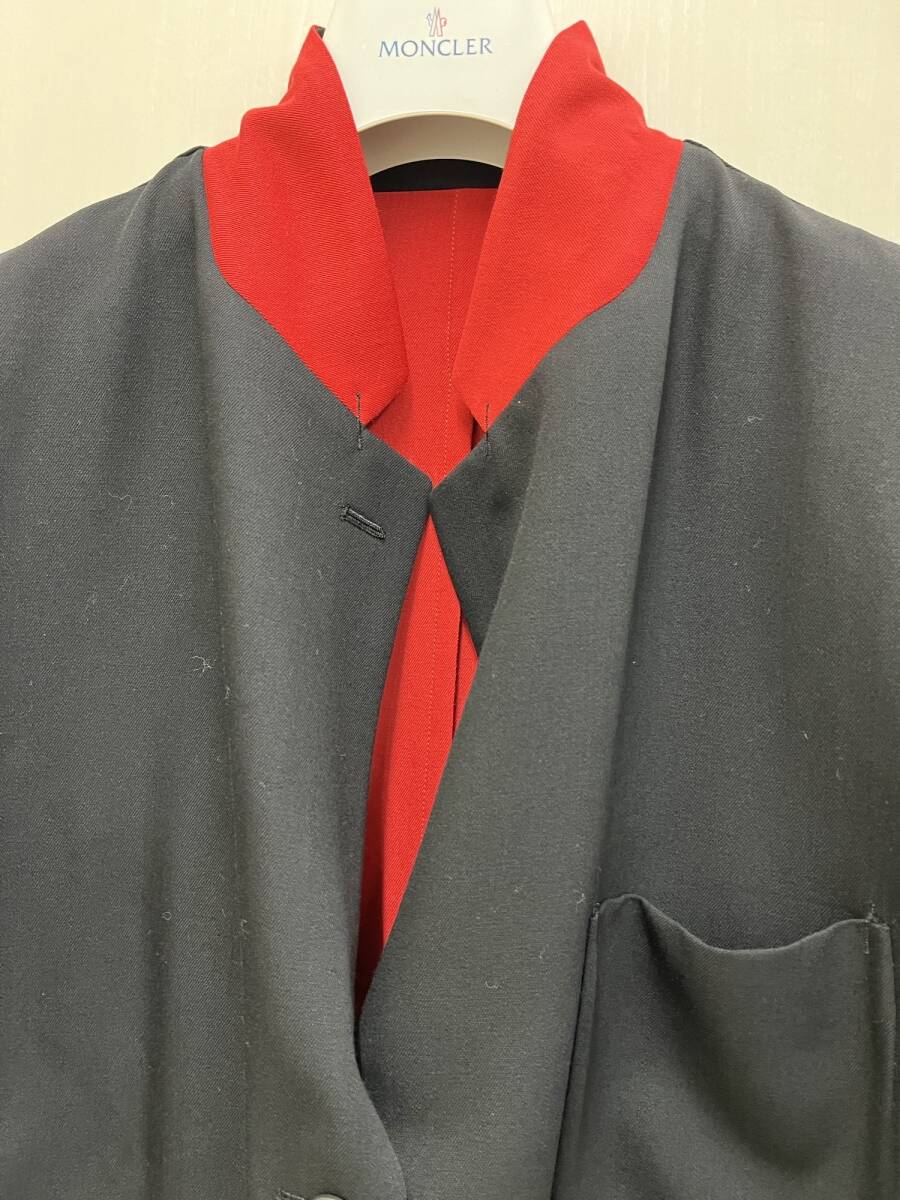  length G[19462]PASHUpashu reversible jacket red × black Vintage beautiful goods old clothes stylish men's oversize . rice field ..