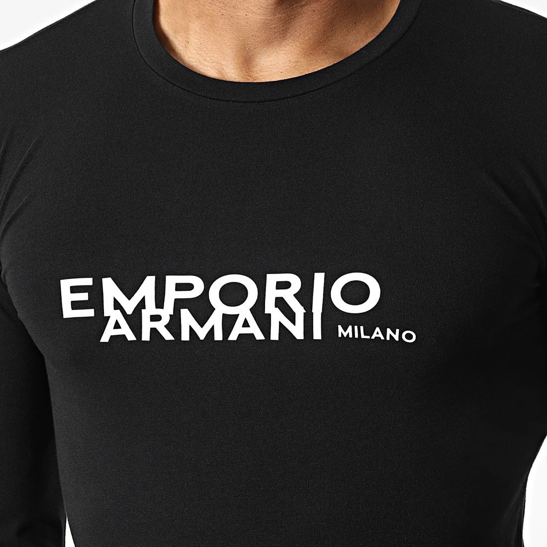 送料無料 48 EMPORIO ARMANI エンポリオアルマーニ 111023 2F725 ブラック Tシャツ 長袖 ロゴ size L_画像4