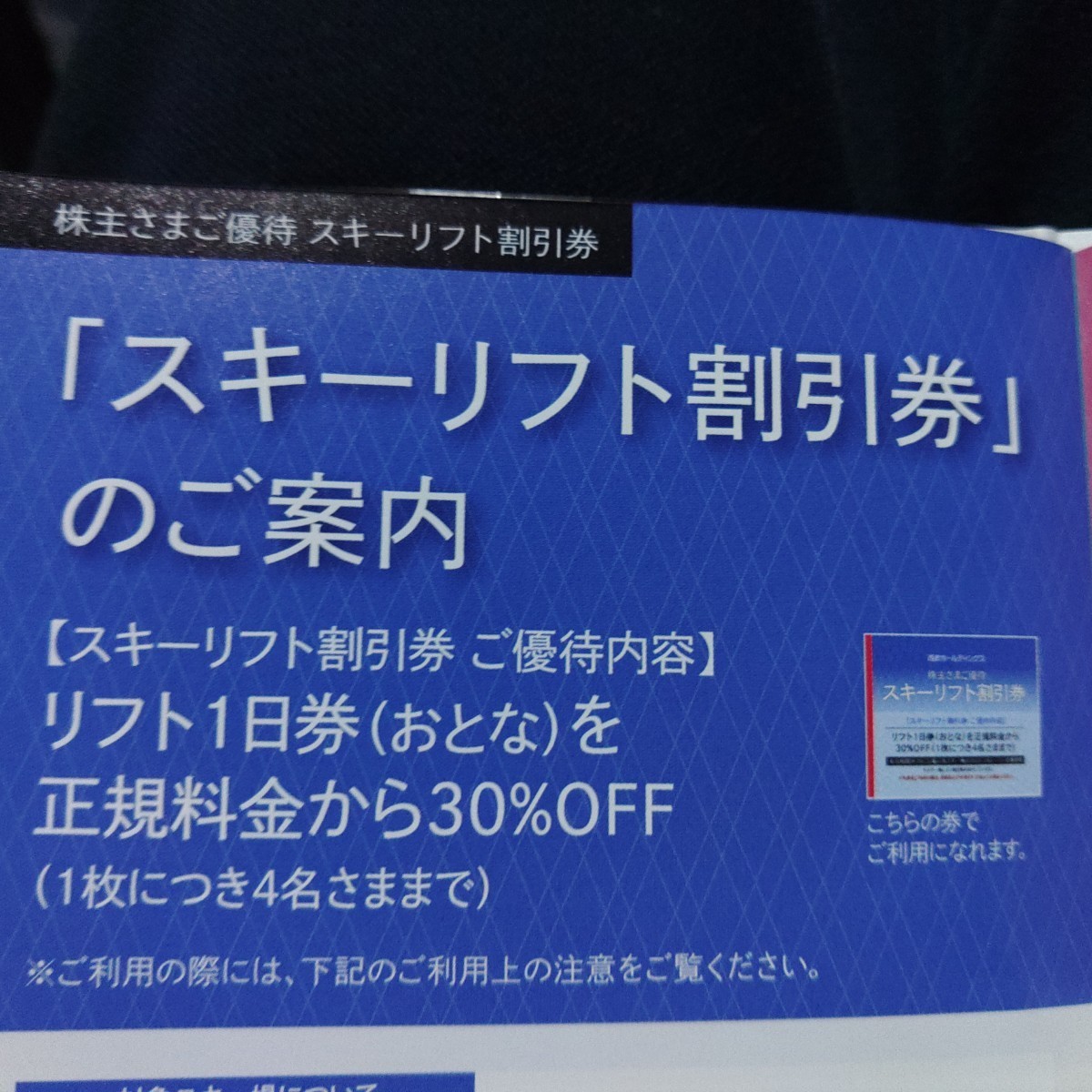 富良野・雫石・志賀高原焼額山スキー場他、西武スキー場１日券３０％割引券１枚(４名迄)_画像3