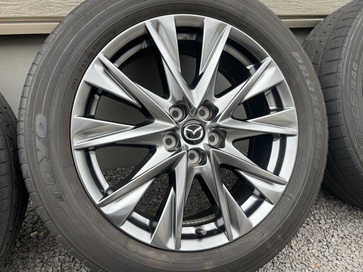 美品 高輝度塗装 4本 マツダ純正 CX-8 Lパッケージ 7J +45 5H-114.3 トーヨー 225/55R19 CX-5_画像3