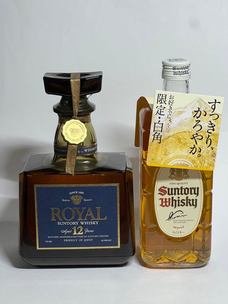 レア！早い者勝ち！SUNTORY ROYALプレミアム12年、復刻版角瓶 ローヤル ROYAL 古酒 ブルーラベル サントリー