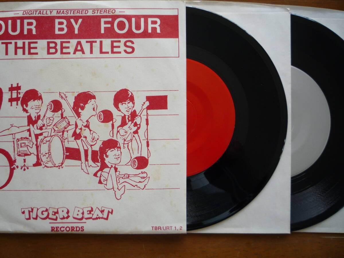 US製 Bootleg 7inch EP/Four By Four The Beatles/Tiger Beat/TBR/URT 1,2/2枚組 Limited Edition/ブート EP_画像1