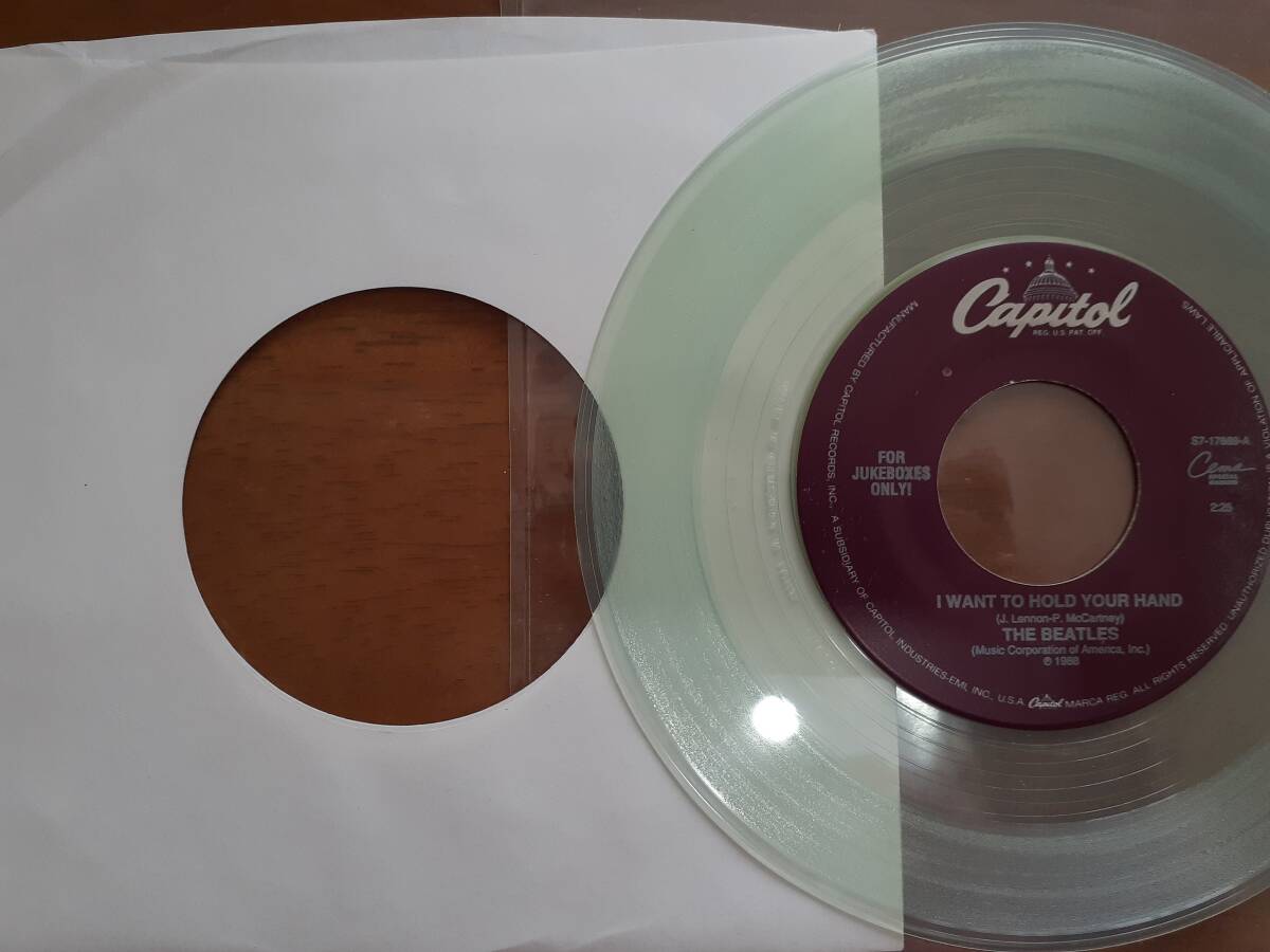 US Jukebox 7inch EP/mono モノラル 高音質/I Want To Hold Your Hand, This Boy/CEMA Capitol/S7-17689/Clear Wax_画像1