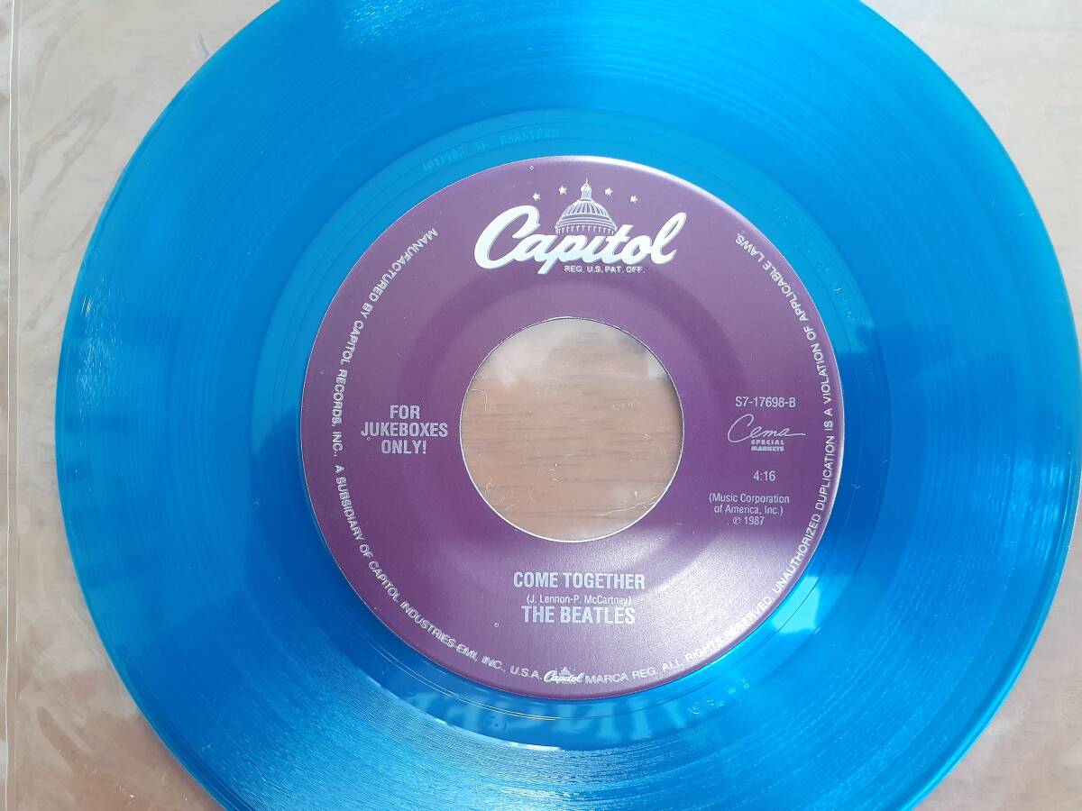 US Jukebox 7inch EP/stereo 高音質/Something, Come Together/CEMA Capitol/S7-17698/Blue Wax_画像3