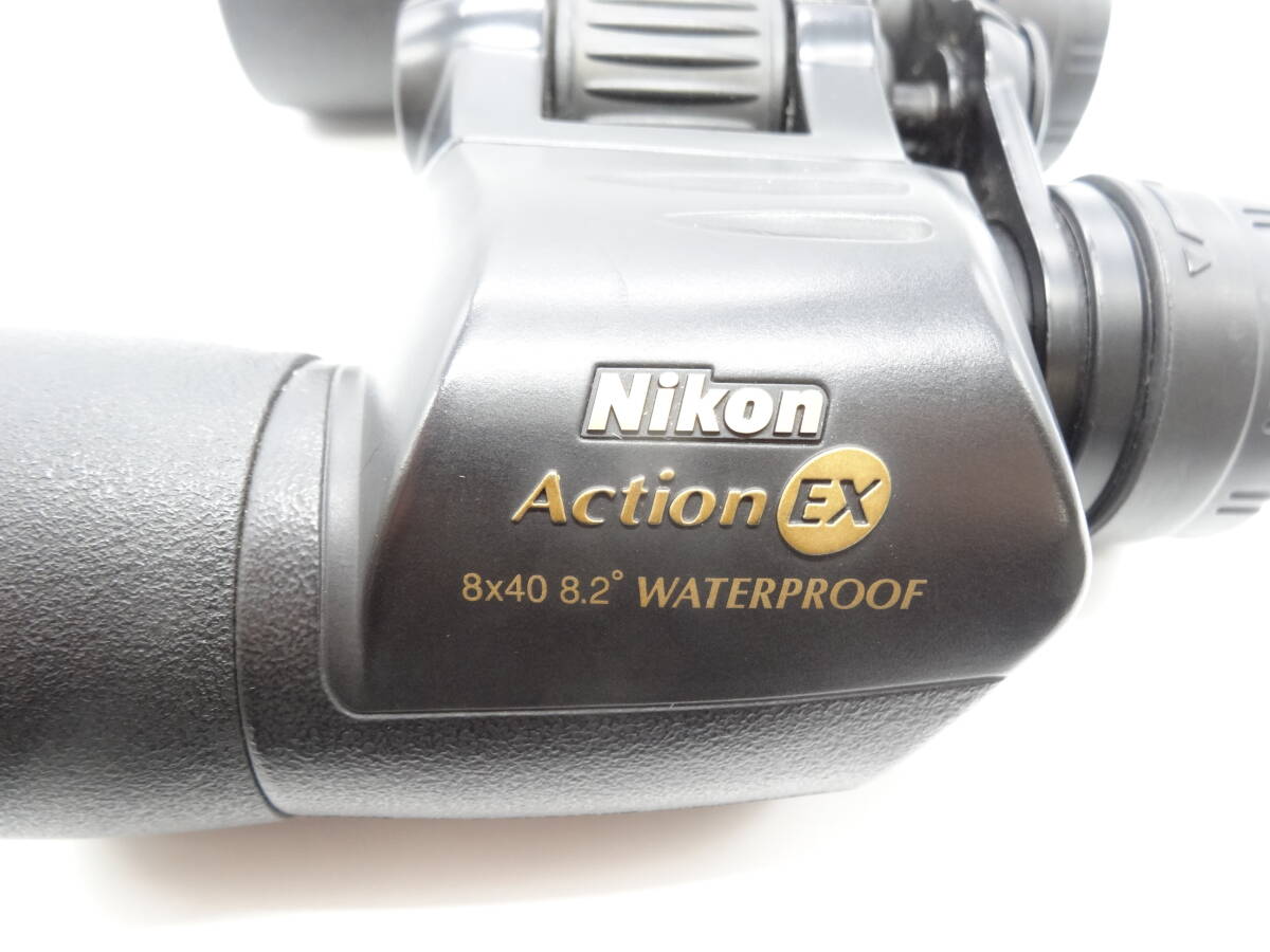 ☆訳あり☆#13982 Nikon/ニコン Action EX 8×40 8.2°WATERPROOF 双眼鏡 エンブレムマーク無 中古 現状品_画像6