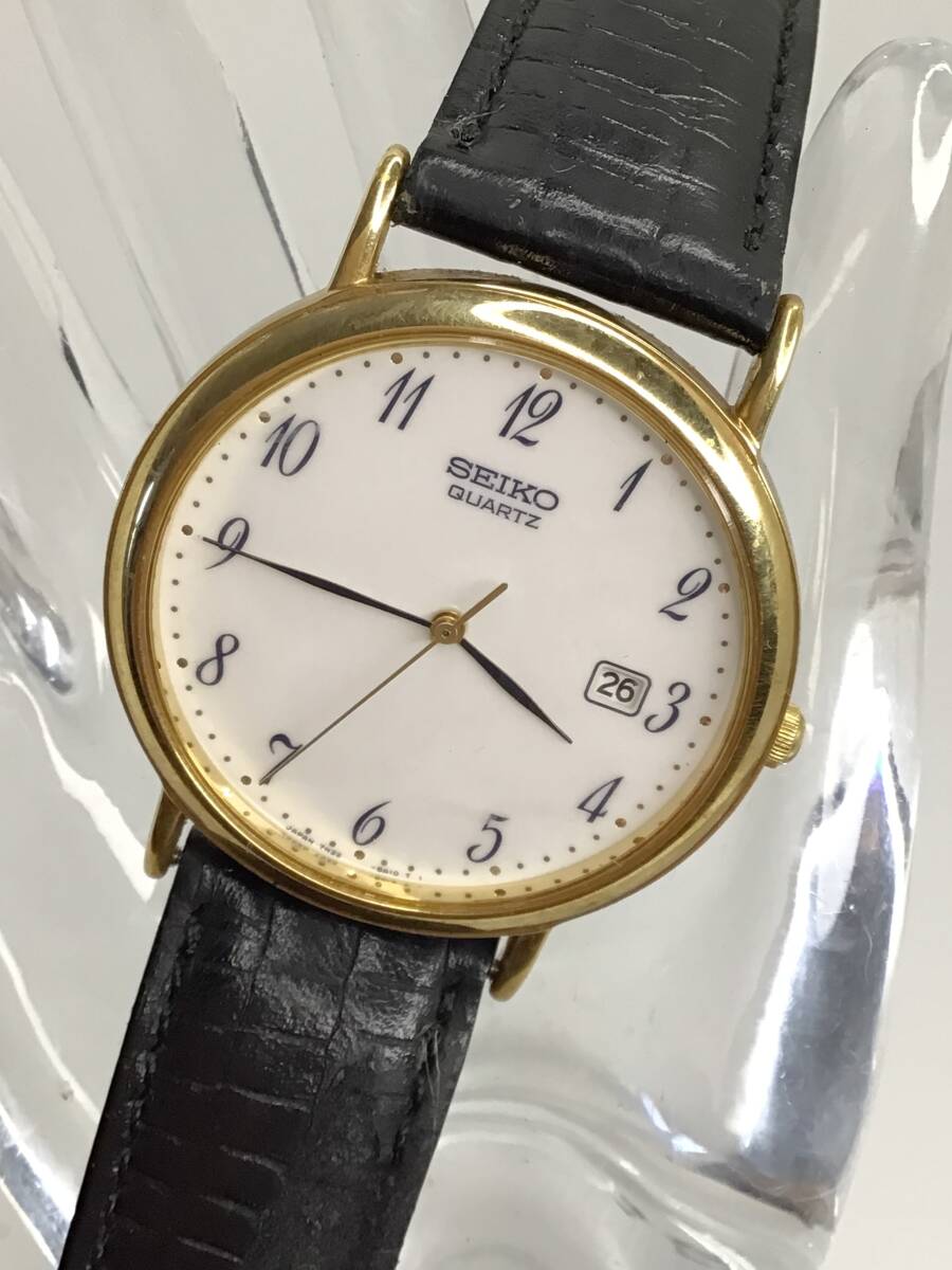 【SEIKO】クオーツ腕時計　中古品　稼動品　電池交換済　革ベルト 6-86 sh_画像1