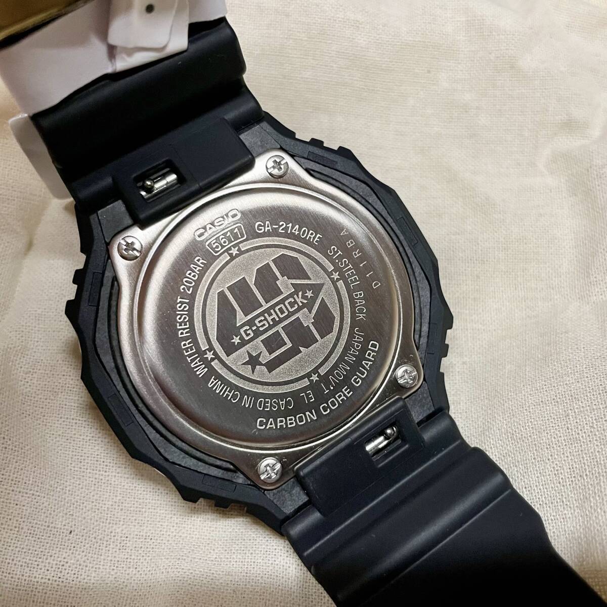 試着のみ 新品同様 国内正規品 タグ付 CASIO G-SHOCK GA-2140RE-1AJR 40th Anniversary REMASTER BLACK SERIES 限定モデル メタルバックル_画像4