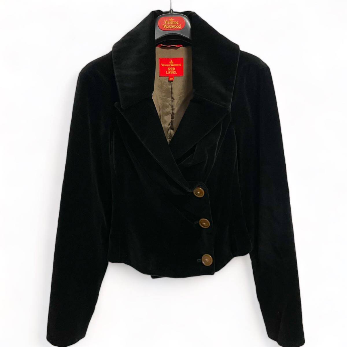 Rare Vivienne Westwood Velvet suit jacket black 38 ヴィヴィアン ウエストウッド レッドレーベル ベロア ジャケット 変形 Mサイズ_画像1