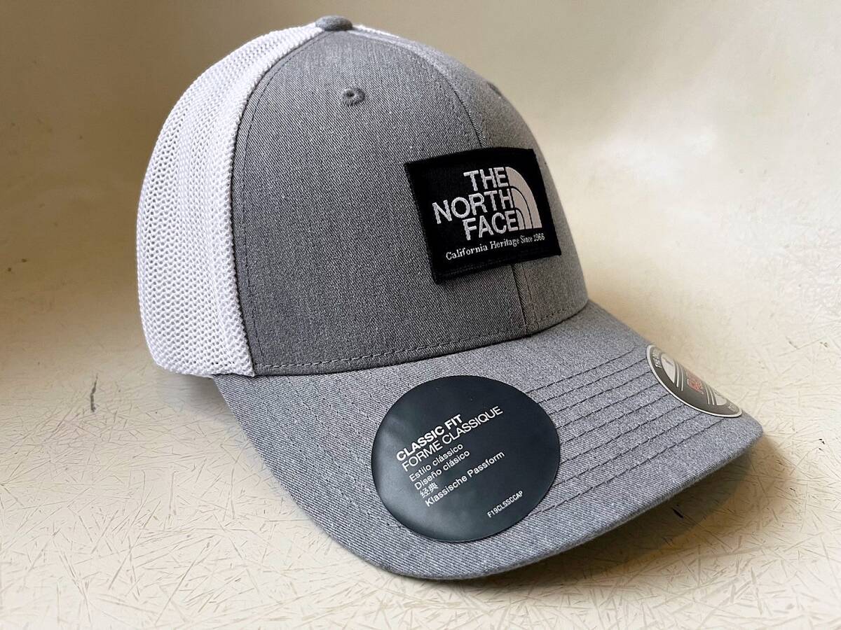 新品 USA限定 本物 The North Face ノースフェイス FLEXFIT トラッカーハット メッシュキャップ 帽子 Unisex S/M グレイヘザーの画像4