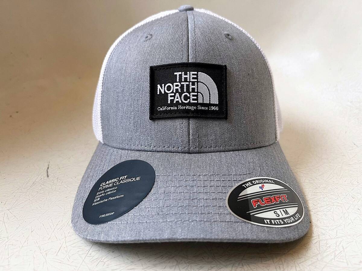 新品 USA限定 本物 The North Face ノースフェイス FLEXFIT トラッカーハット メッシュキャップ 帽子 Unisex S/M グレイヘザーの画像5