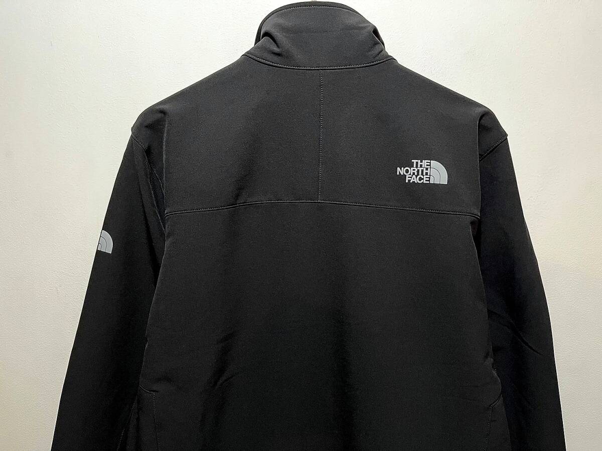 新品 正規品 USA限定 The North Face ザ ノースフェイス 相当 US-S 袖ロゴ ストレッチ ソフトシェルジャケット BLACKの画像7