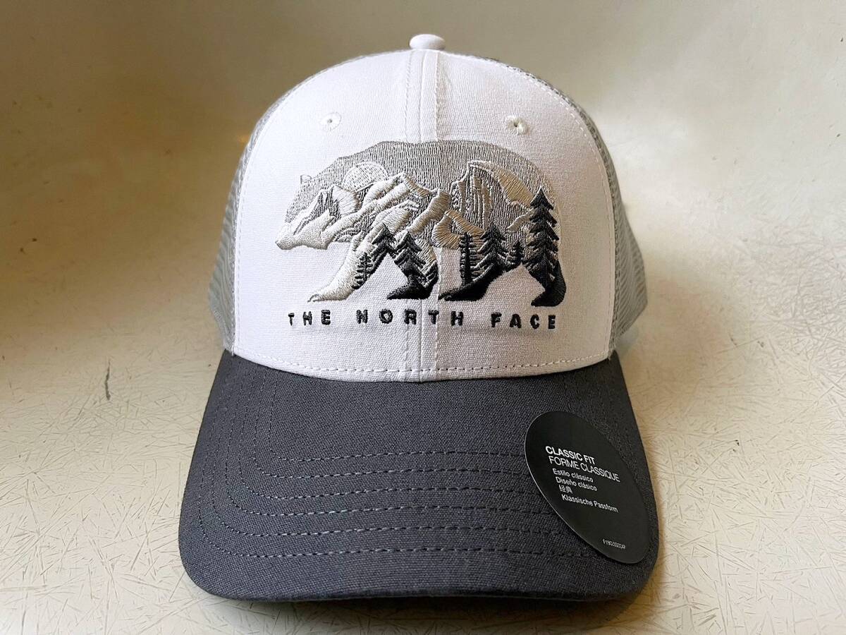 新品 USA限定 本物 The North Face ノースフェイス EMB トラッカーハット メッシュキャップ 帽子 男女兼用 ワンサイズ ホワイトの画像2