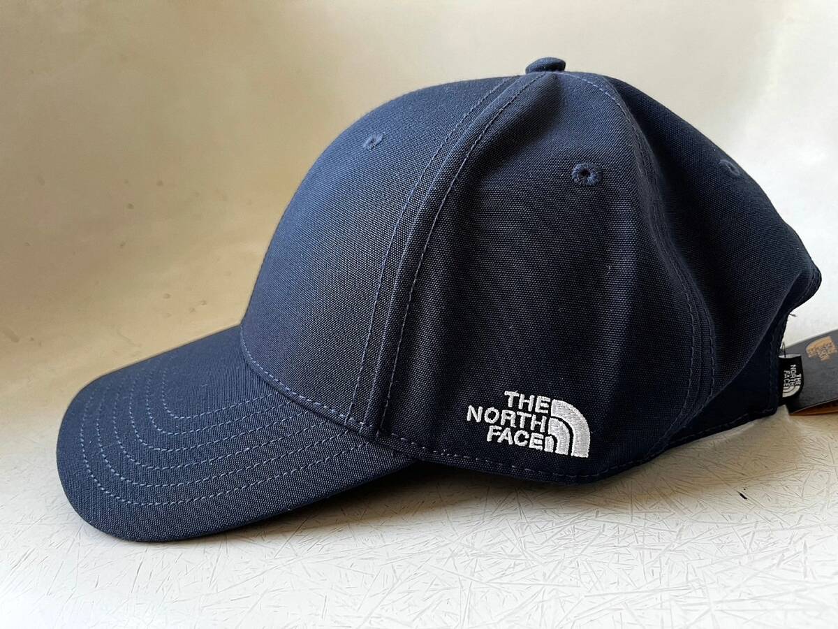 新品 正規品 USA限定 The North Face ノースフェイス ロゴ刺繍 帽子 オックスフォードキャップ 男女兼用 調節可能 NAVYの画像2