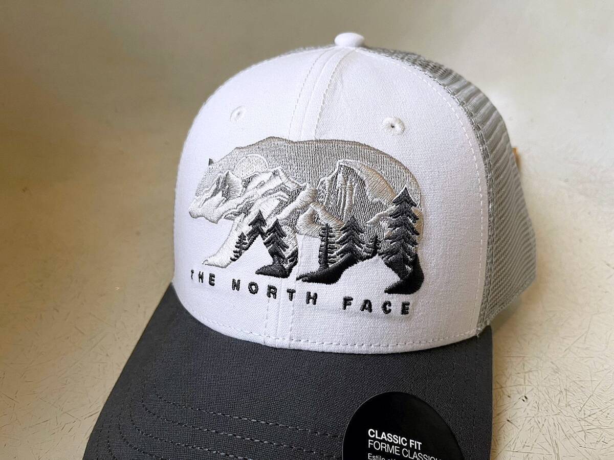 新品 USA限定 本物 The North Face ノースフェイス EMB トラッカーハット メッシュキャップ 帽子 男女兼用 ワンサイズ ホワイトの画像3