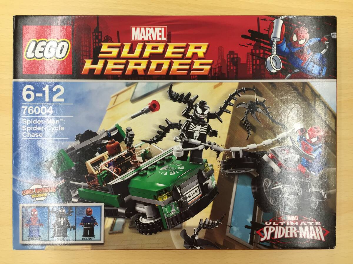 103 C-702/未開封 LEGO スパイダーマン：スパイダーサイクル・チェイス 「レゴ MARVEL スーパーヒーローズ」 76004_画像1