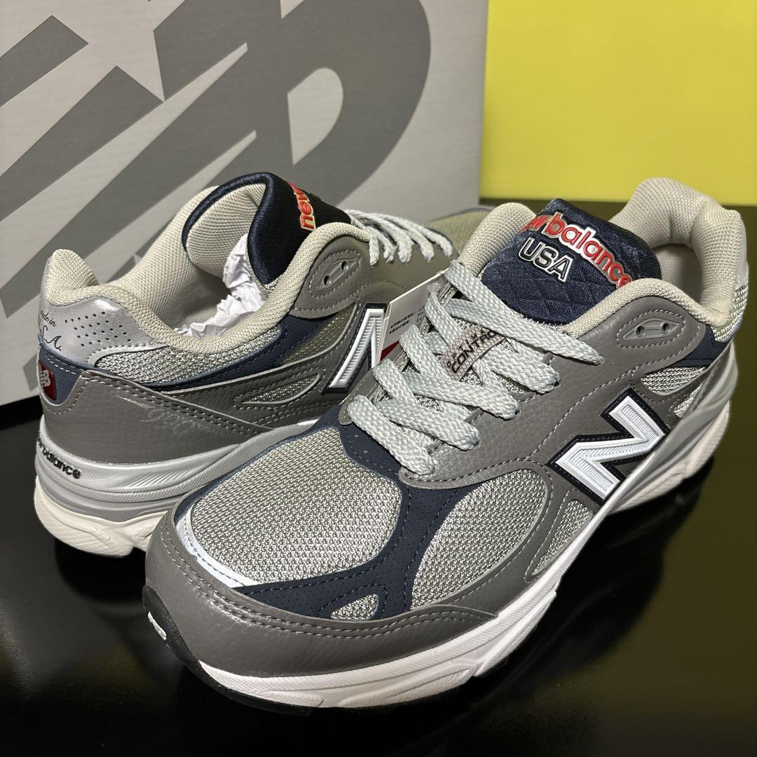 US7.5/25.5cm/D Width ★新品 New Balance ★ M990GJ3 MADE IN USA ★ ニューバランス アメリカ製 グレー 990 スニーカー_画像3