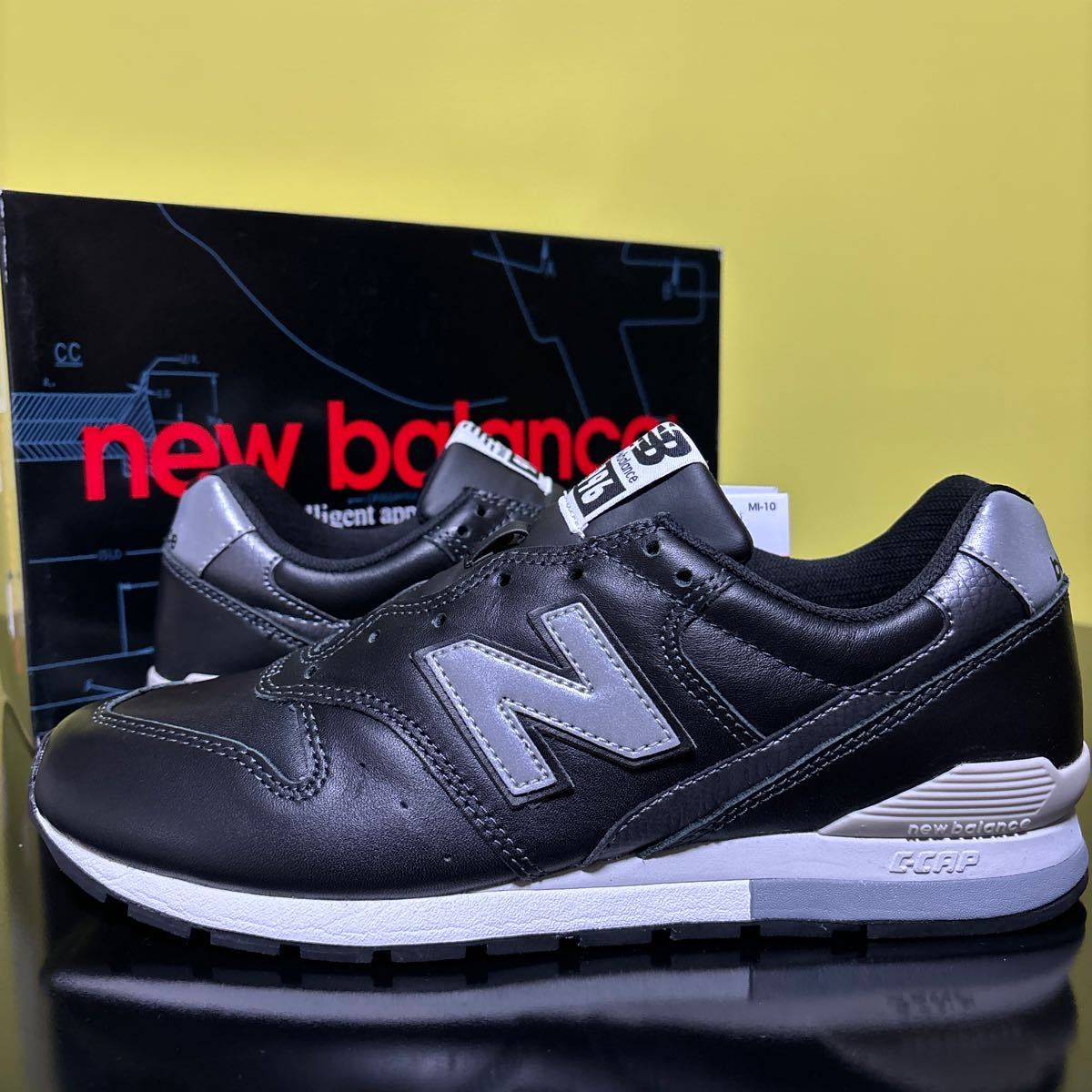 US7.5/25.5cm/D Width★新品 New Balance ★ CM996 NB ★ ニューバランス 996 ニューバランス 996 黒 天然皮革 ブラック レザー スニーカー_画像2