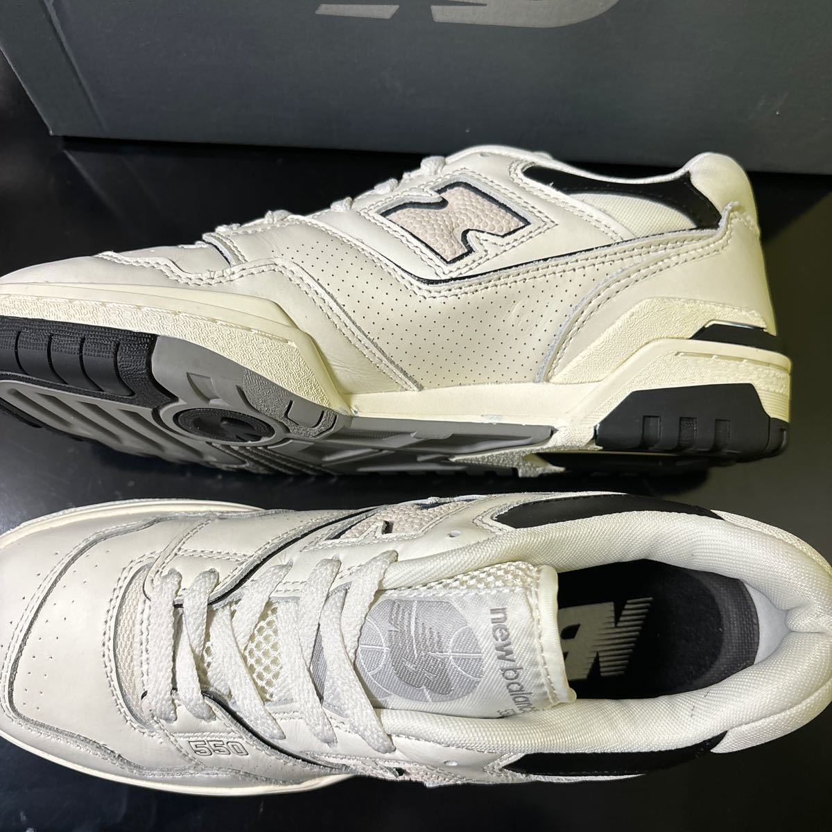 US7.0/25.0cm/D Width ★新品 New Balance ★ BB550 LWT ★ ニューバランス 550 ニューバランス 白 天然皮革 レザー スニーカー_画像6