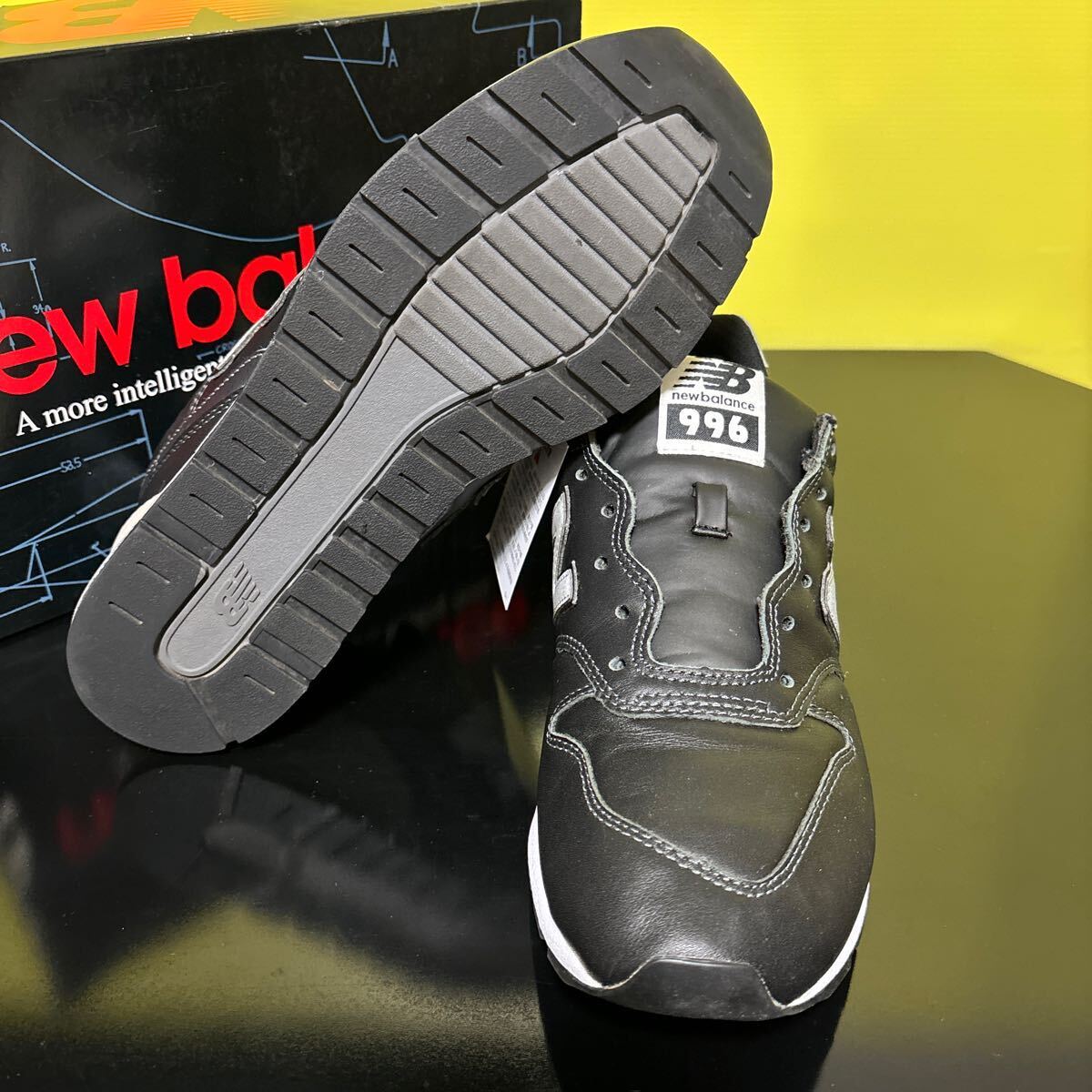 US8/26cm/D Width ★新品 New Balance ★ CM996 NB ★ ニューバランス 996 ニューバランス 996 黒 天然皮革 ブラック レザー スニーカー_画像5