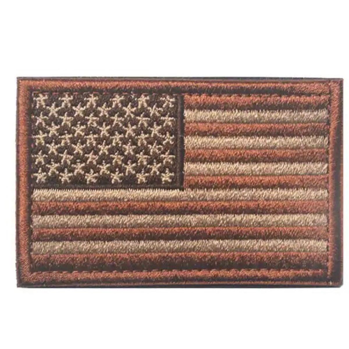 ★ USA 星条旗 国旗 ミリタリー 刺繍 パッチ ワッペン ブラウン 左右 2枚セット サバゲー リメイク