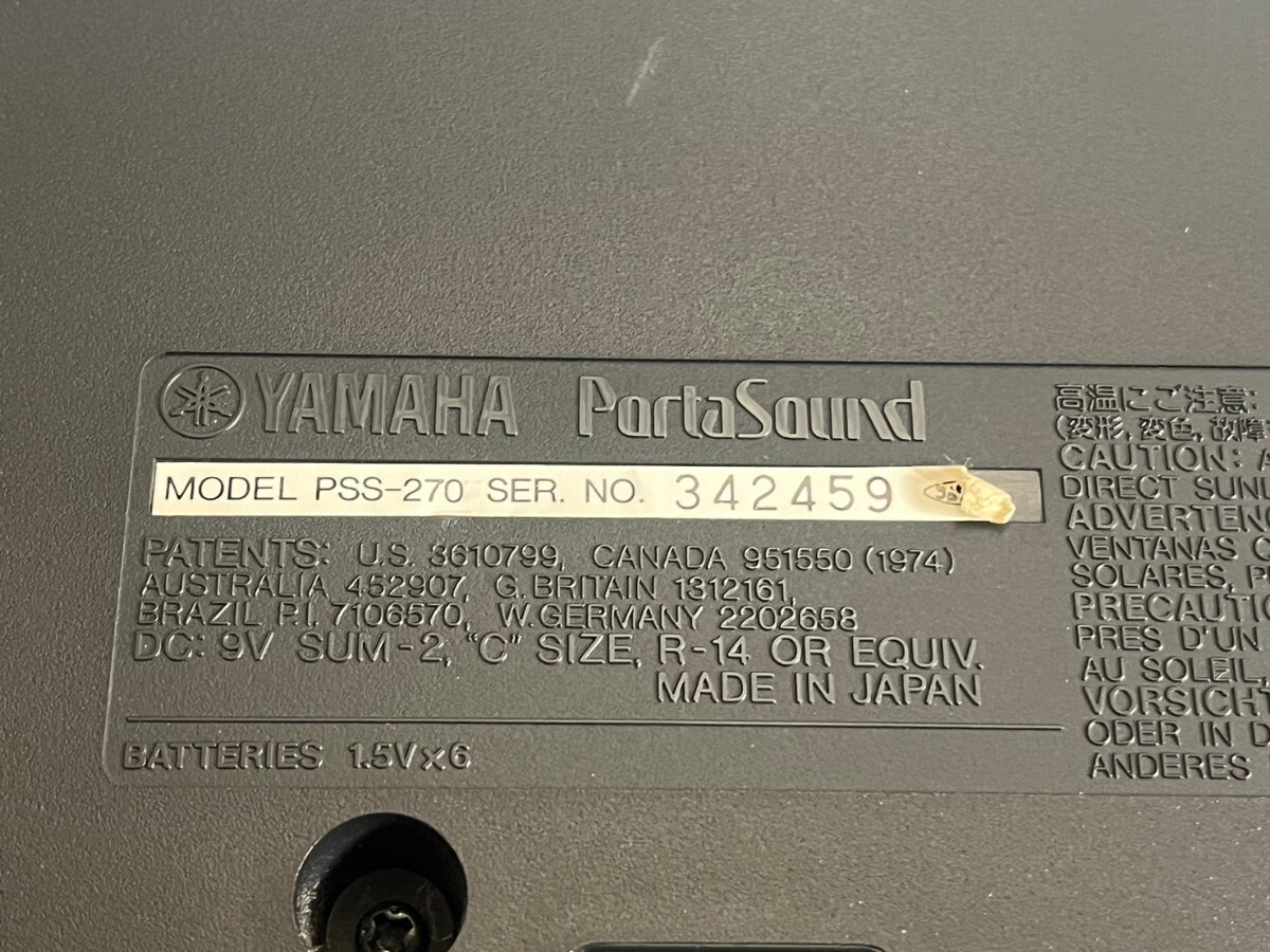 ○ YAMAHA ヤマハ 電子キーボード PortaSound PSS-270 49鍵盤 音出し確認済 ACアダプター付属 VOICE BANK 中古品 ③_画像8