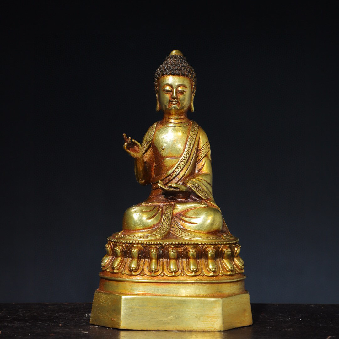日本初の 古賞物 【仁】『銅製・塗金・大日如來像・仏教古美術・供養品