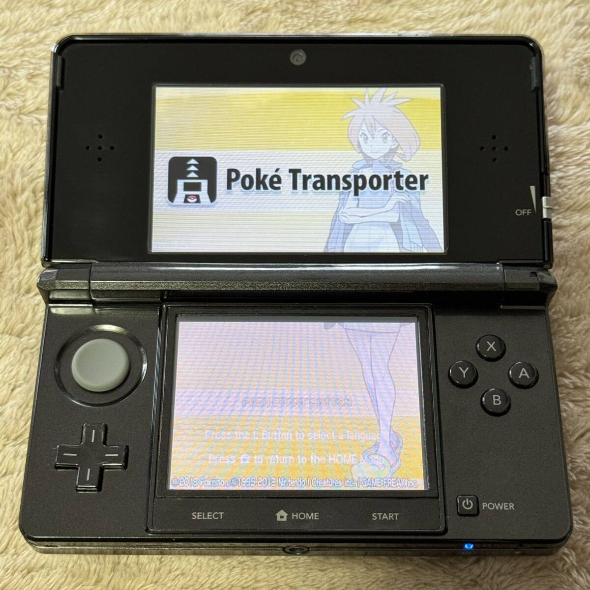 ニンテンドー3DS 北米版 コスモブラック＊ジャンク品＊/ポケモンバンク・ポケムーバー 他ポケモンソフト_画像2